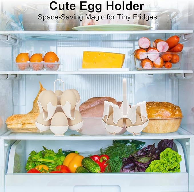 Asltw Dolphin Egg Holder Rack, 5 Egg Boiling Tray with Flip Top 10 Egg Storage, Heat Resistant Handle, Multi Purpose Egg Poacher for Cooking, Fridge Organizing & Serving (White)