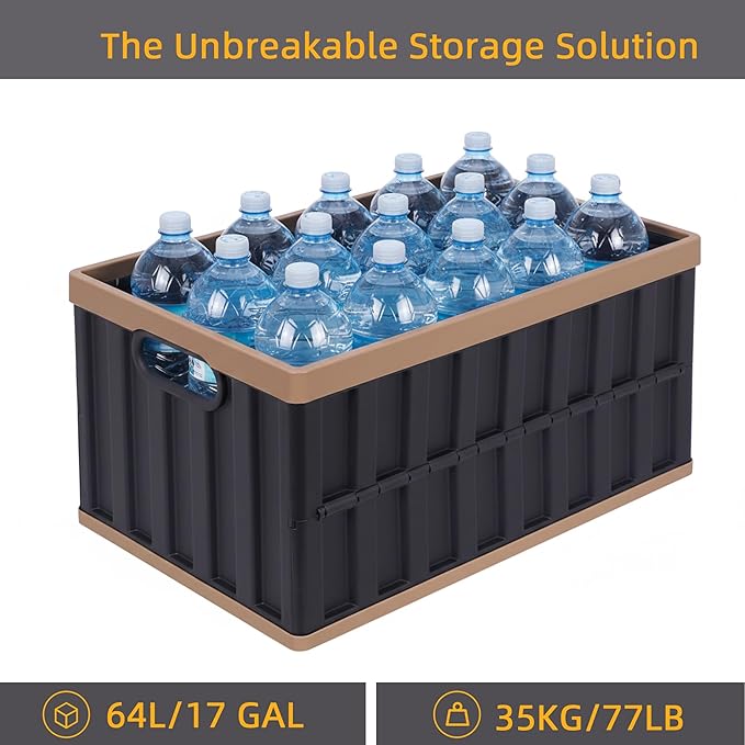 ITYLIFE CITYLIFE 64L Collapsible Storage Bins with Lids Plastic Storage Containers for Organizing Stackable Storage BoxLarge Heavy Duty Utility Crates, 4 Packs