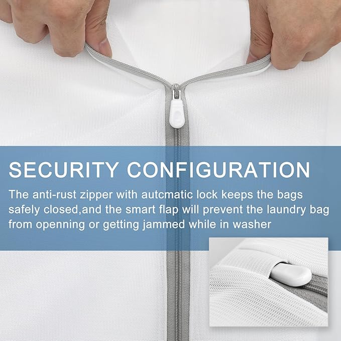 Muchfun 3Pcs Durable Fine Mesh Laundry Bags for Delicates (1Large, 1Medium, 1Small)