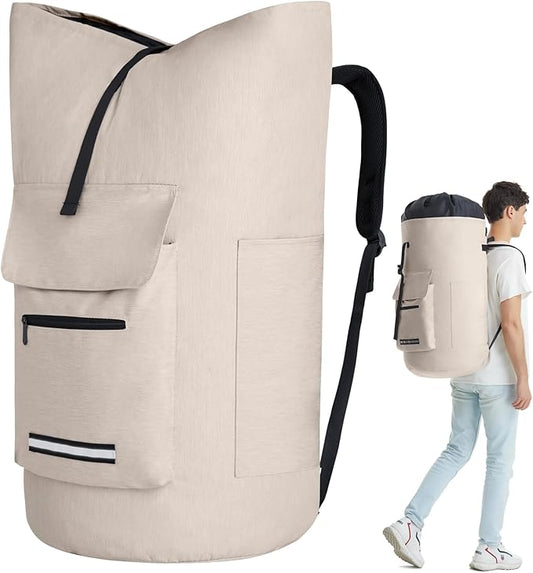 Laundry Bag Extra Large 115l, Heavy Duty Laundry Backpack, College Laundry Bag with Straps, Backpack Laundry Bags with 4 Pockets, Dorm Essential, Laundry Bags for Dorm Room, Apartment, Laundromat