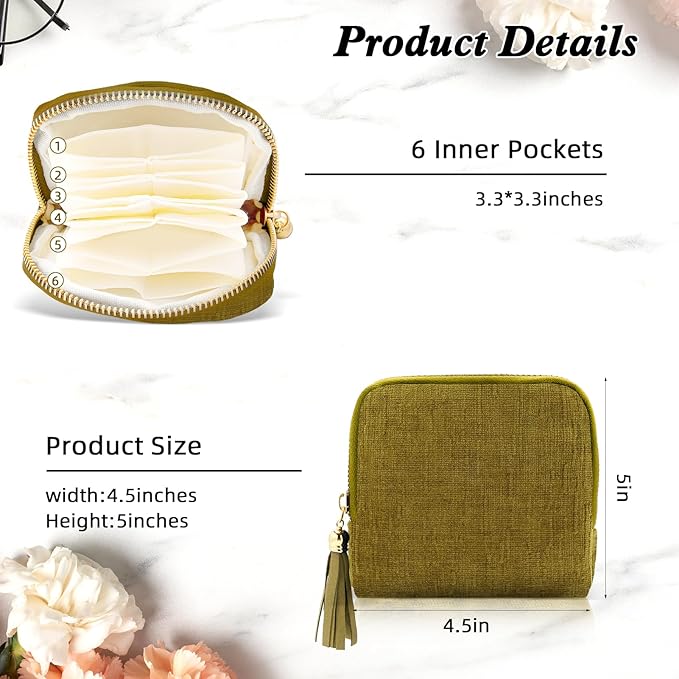 Travel Jewelry Case Small Soft Velvet Organizer Pouch Travel Gifts for Women Storage Bags Mini Jewelry Bag for Gemstones Bracelets Healing Crystal Earring Necklaces Small Pouch Olive Green