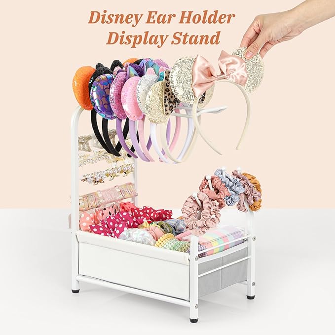 Keebofly Headband Holder Stand - Versatile Organizer for Scrunchies, Bows & Claw Clips - Compact Hair Accessories Storage for Girls, Women, Babies