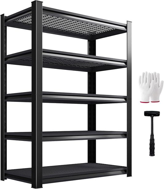 1500lbs Heavy Duty Garage Shelving, 5-Tier Adjustable Storage Shelves, 72" H x 35.4" W x 15.7" D, Utility Wire Shelving for Warehouse, Basement, Garage