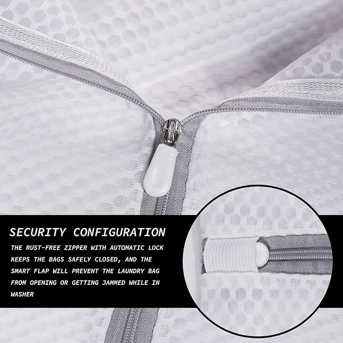 SUERIV Extra Large Honeycomb Mesh Laundry Bag125gsm Net Fabric Durable and Reusable Delicate Wash Bag,Travel Organization Bag for Lingerie,Clothes,Jeans,Bath Towel,Sock (2Large, 3Medium)