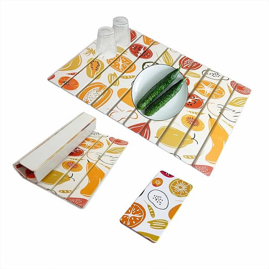 Large Stone Drying Mat for Kitchen Counter,24x16 Inch Fast Drying & Super Absorbent Diatomaceous Earth Sink Mat, Collapsible Dish Drying Stone for Dishes, Bottles, Cups, Matches Any Countertop