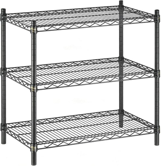 APLSS 18" D x 42" W x 34" H Black Heavy Duty Wire Shelving with 3 Tier Shelves, NSF Certified, Height Adjustable, Wet&Dry Environments, for Kitchen Garage Walk-in Cooler&Freezer, 800lbs Capacity