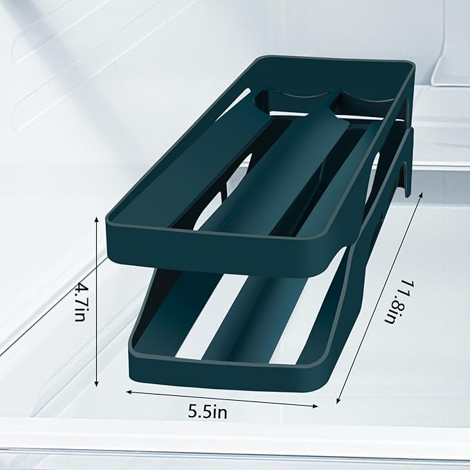 Egg Holder for Fridge Automatic Rolling Egg Dispenser for Refrigerator Kitchen Countertop - Space-saving Egg Roller/Organizer/Storage/Container/Tray for Fridge Double Track