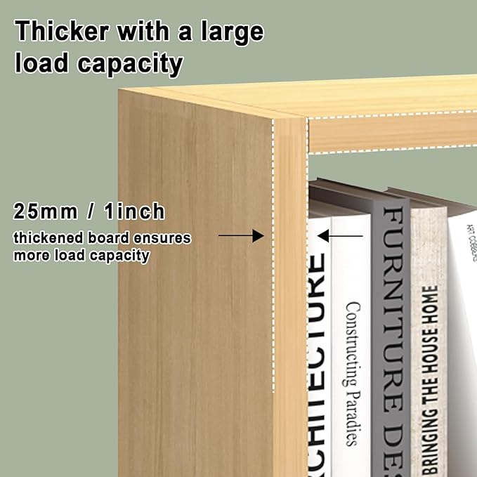 CTESNE【2026 Wooden Thick Frame 2 Cube Storage Organizer Shelf with Anti-Tipping Kits + Reversible Open Back Bookcase, Horizontal and Vertical Dual-use（Oak Color,11inch）