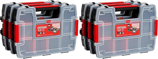 CRAFTSMAN Storage Organizer,Small Parts Organizer with 10-Compartments,Lid Includes Secure Latch (CMST60964M), (Pack of 6)