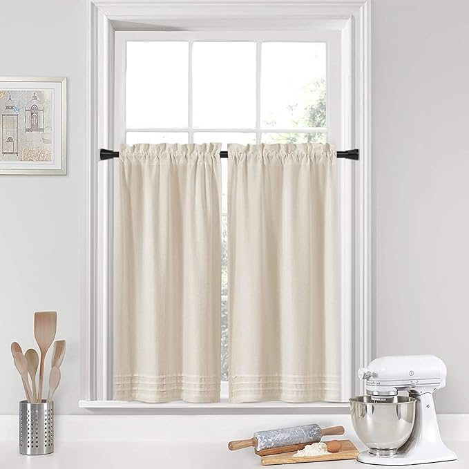 Black Tension Rod 16 to 26 Inch 2 Pack Small Tension Rod Adjustable Curtain Rod Spring Rod No Drilling Expandable Pressure Curtain Rods for Bathroom,Doorway,Door
