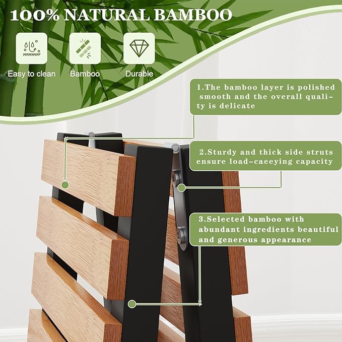 Bamboo Shoe Rack Organizer for Closet and Entryway - Space-Saving Narrow Shoe Stand - Versatile Shoe Holder for Door or Closet Shelf, Garage Bedroom can Freely Stack DIY Small Shoe Racks 2 Tier