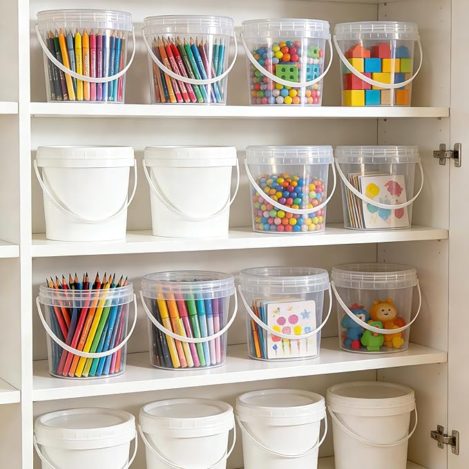 ASEVAT 10 Pack Screw Top Food Storage Containers with Lids, 33oz（1000ml Clear Plastic Jars for Kitchen Pantry Organization – Dry Food Canisters for Flour, Sugar, Rice & Slime – BPA Free & Stackable