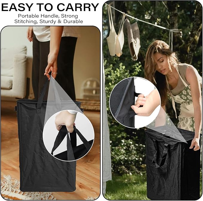 Slim Laundry Basket, 19.8 Gallons(75L) Thin Laundry Hamper with Handles, Collapsible Dirty Clothes Hamper for Laundry Room Dorm Bedroom