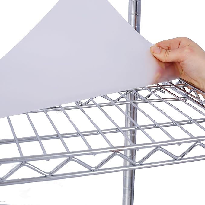 7 Tier Storage Racks Shelving, Heavy Steel Pantry Shelves, Adjustable Wire Shelving Rack with Wheels, Suitable for Garage, Kitchens, Bathroom, Offices, 48" W x 18" D x 82" H, Chrome