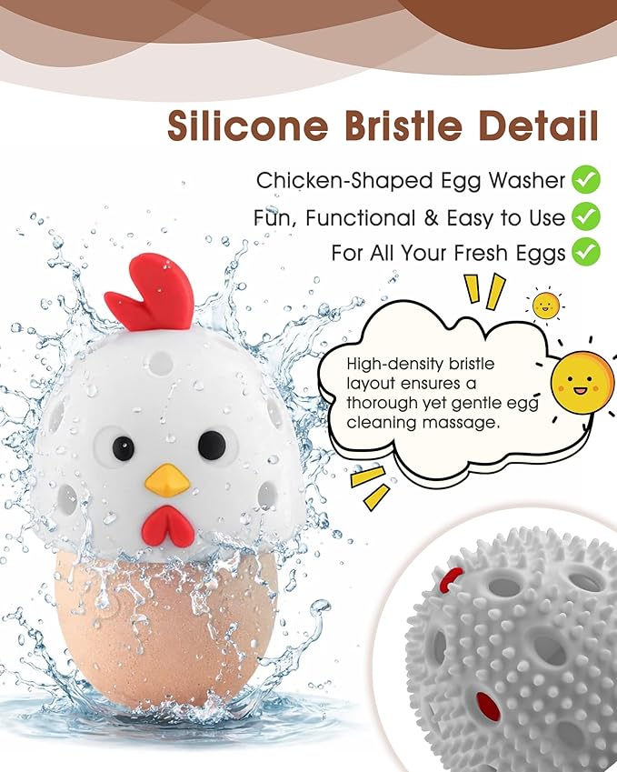 Bamboo Egg Holder Countertop with Silicone Egg Cleaner, 2-Tier Egg Holder for 24 Eggs, Stackable Design for Fresh Eggs, Farmhouse Egg Tray Storage Display Rack，Fits Quail, Duck, Chicken Eggs