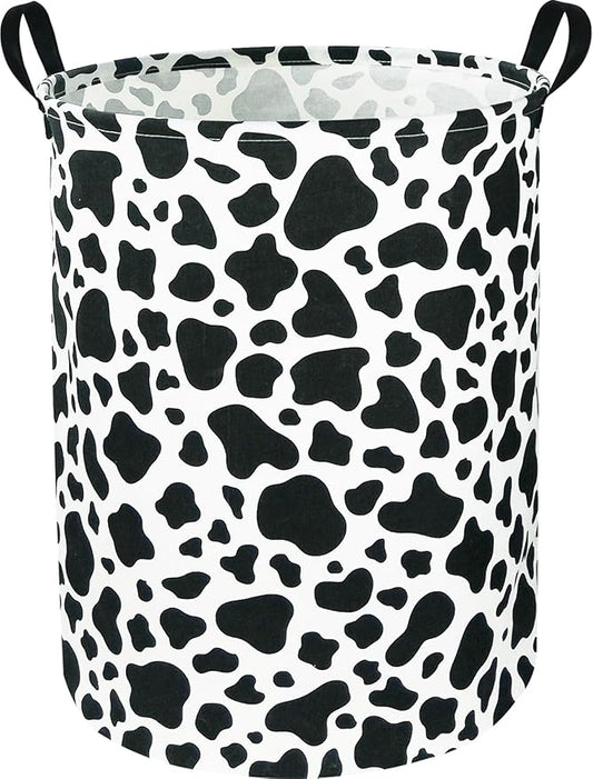 NTAOHAMPER Cow Laundry Basket,Collapsible Nursery Hamper,Waterproof Storage Bin with Handles for Bedroom,Room Decor,Gift Basket(Cow Stria)
