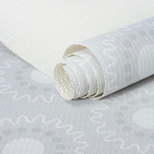 12X120 Inch Shelf Liner for Kitchen Cabinets, PVC Drawer Liner for Dresser Non-Slip Bathroom, Non-Adhesive Cabinet Liner Washable (White Circle)(1 Roll)