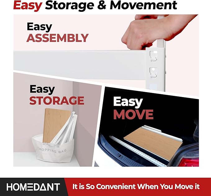 HOMEDANT 47.7" W Deep 5 Tier Heavy Duty Garage Shelving Adjustable Metal Rack Storage Shelves Standing Shelf Unit Organizers Industrial Warehouse Basement White 2Pack