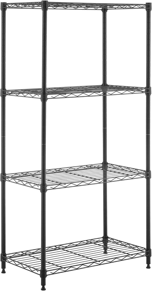 5-Tier Heavy Duty Adjustable Shelves, Metal Storage Rack with 250-lb Shelf Capacity, Matte Black, 14" W x 24" L x 59" H
