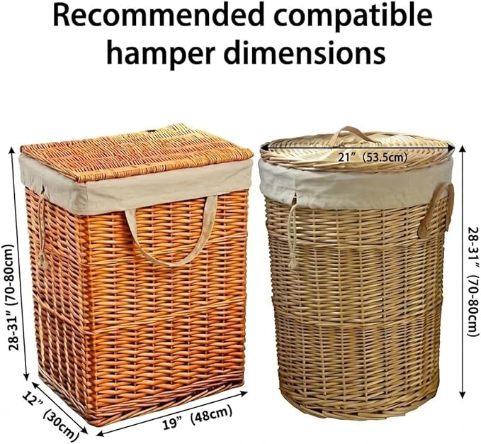 3pcs Breathable Cotton Canvas Laundry Drawstring Bags with Carrying Handles & Shoulder Strap, Cotton Laundry Hamper Basket Replacement Liner Bags