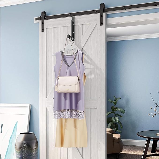 ZMBESUP Over The Door Hanger Folding Clothes Drying Rack, Folding Hanging Coat Rack for Indoor Laundry Room Compact Small Space Foldable Portable Clothing Hanger Hook Collapsible- 2 Pack（Black）