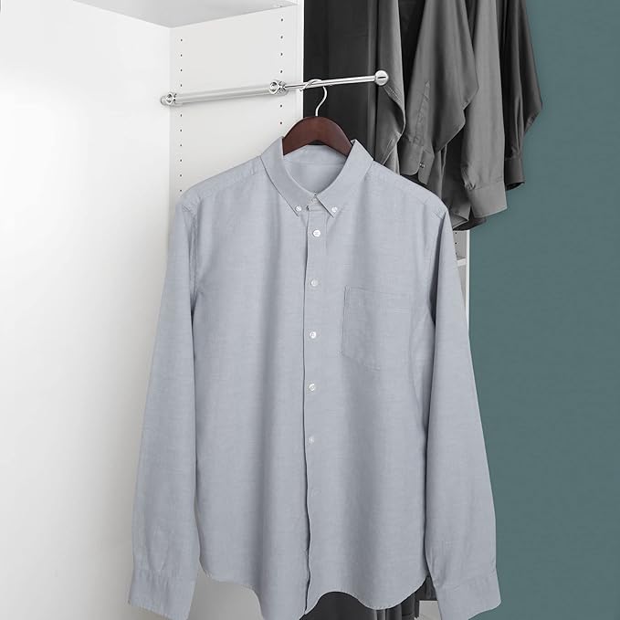 Rev-A-Shelf 14" Pull Out Valet Rod, Extendable Sliding Clothes Storage Hanging Rack with Mounting Hardware, Chrome, CVR-14-CR (2 Pack)