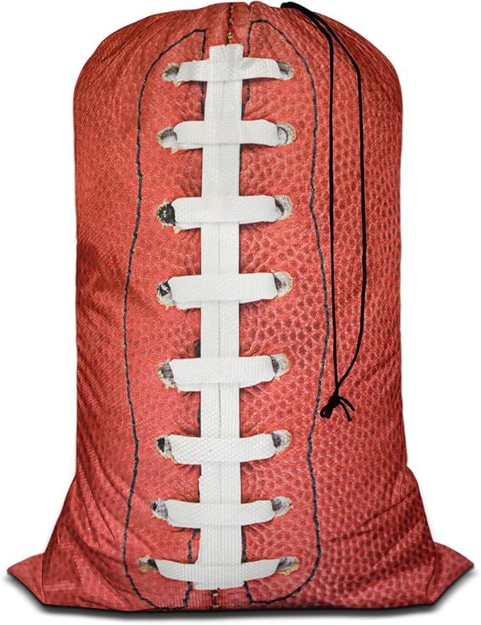 Swono Football Laces Laundry Basket Clothes Hamper Bag Close Up Of American Soccer Collapsible Dirty Clothes Storage Laundry Organizer