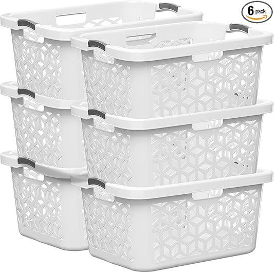 EconoHome Laundry Basket - Large 2 Bushel Laundry Basket with Handles - Stackable Plastic Hamper for Dirty Clothes - Storage Bin & Organizer for Bathroom, Bedroom - White, 70.5L Capacity – Heavy Duty