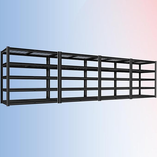 PrimeZone Heavy Duty Garage Shelving 5 Tier Heavy Duty Storage Shelves Adjustable Industrial Metal Wire Shelf Unit for Garage,Basement,Pantry,Warehouse,Commercial,48" W X 24" D X 72" H 4 Pack