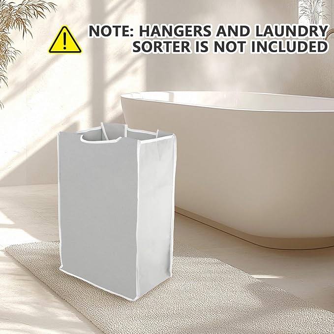 3 Pcs Laundry Sorter Replacement Bags Hamper Cart Removable Replacement Laundry Storage Organizer Bag Hamper Liner, 14.9 x 9 x 21.7 Inch (Light Gray)