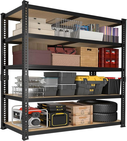 78'' H Garage Storage Shelves, Shelving Units and Storage, Heavy Duty Garage Shelving, Metal Shelves for Basement, Warehouse, Pantry, Closet, Kitchen, 78''H x 40''W x 16''D, 2200 LBS