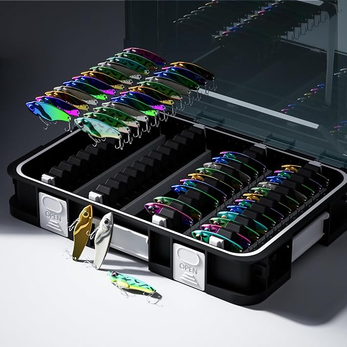 2300 Lure Organize Lures Effortlessly Easy Storage for VIB, Minnow, Pencil Lures, DIY Modular System for Ultimate Customization Gift for Any Angler! (2300-2 VIB Storage 48pcs)