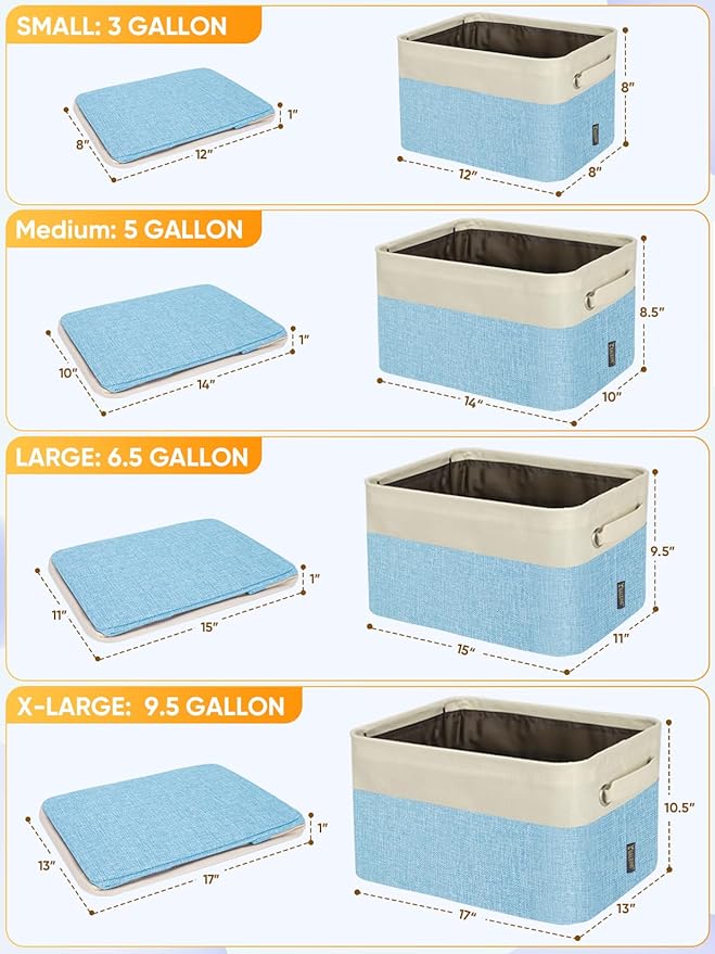 BALEINE 1 Pack Fabric Closet Storage Bins for Shelves, Linen Closet Organizers and Storage, Decorative Baskets for Organizing, Shelf, Clothes, Home, Office (Green, 17''x13''x10.5'')