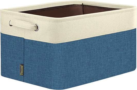 BALEINE 1 Pack Fabric Closet Storage Bins for Shelves, Linen Closet Organizers and Storage, Decorative Baskets for Organizing, Shelf, Clothes, Home, Office (Navy Blue, 17''x13''x10.5'')