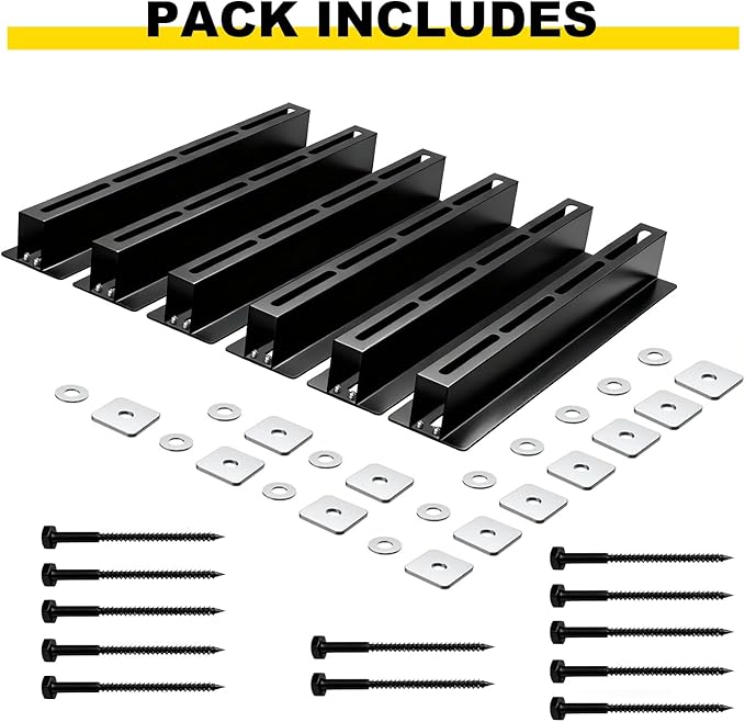 Yuleimy Overhead Garage Storage Rack 6-Pack - Heavy Duty Garage Ceiling Storage Racks for Tote Containers - 17" Adjustable Tote Rack 27 Gallon Storage System, Hanging Bin Ceiling Mount Rails