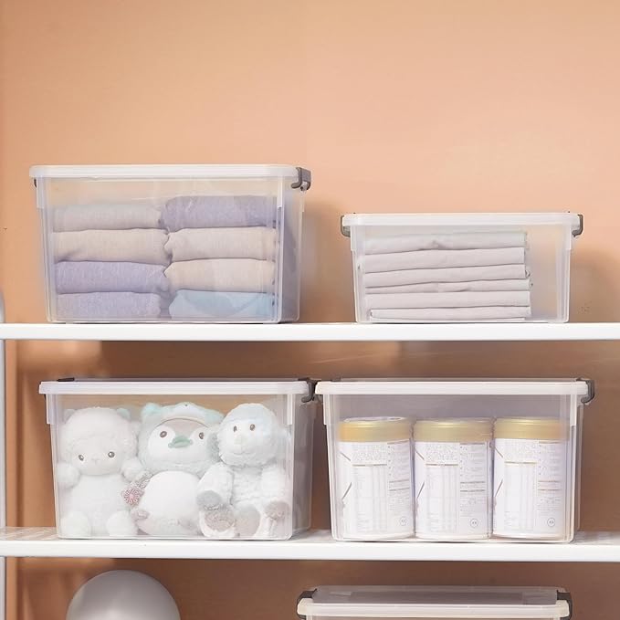 ITYLIFE CITYLIFE Citylife 17 QT Plastic Storage Bins with Latching Lids Stackable Storage Containers for Organizing Large Clear Storage Box for Garage, Closet, Classroom, Kitchen, 2 Packs