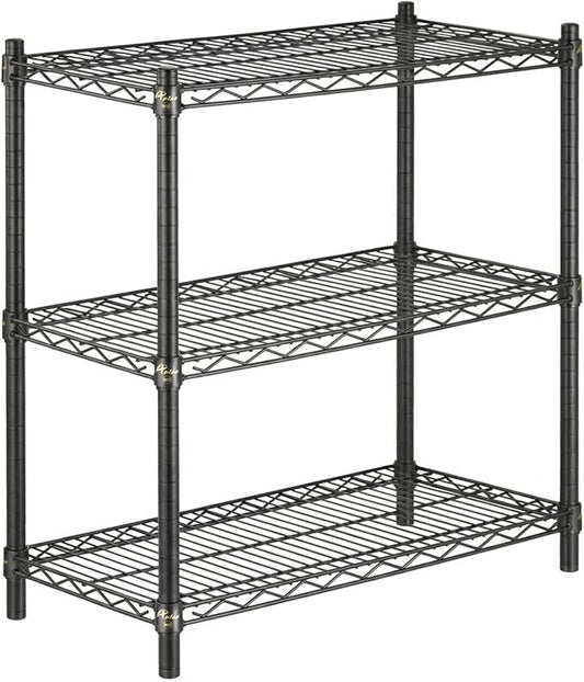 APLSS 14" D x 36" W x 34" H Black Heavy Duty Wire Shelving with 3 Tier Shelves, NSF Certified, Height Adjustable, Wet&Dry Environments, for Kitchen Garage Walk-in Cooler&Freezer, 800lbs Capacity