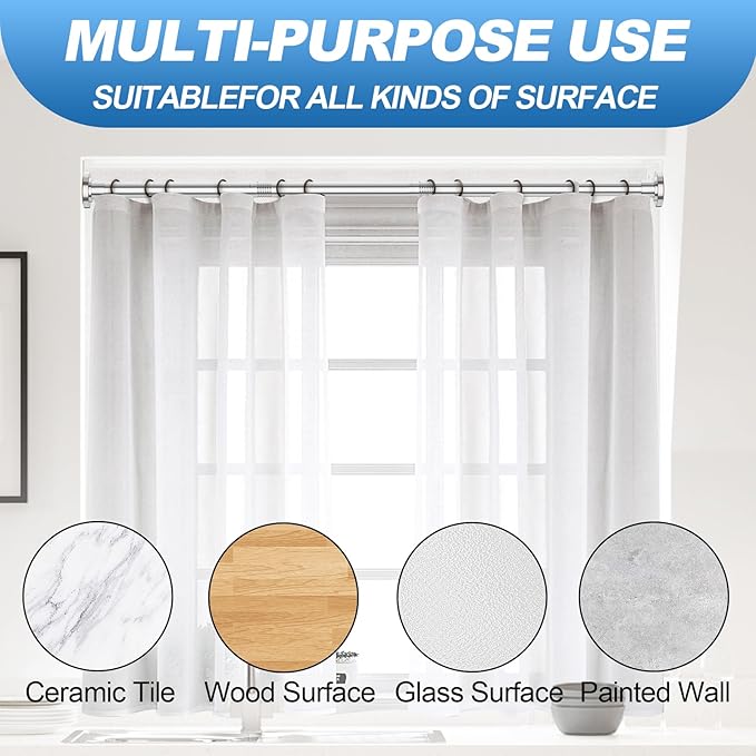 CorkLatta Chrome Shower Curtain Rod 31 to 68 Inch,1 Inch Diameter Adjustable Spring Tension Curtain Rod No Drilling Stainless Steel Telescoping Rod,No Rust