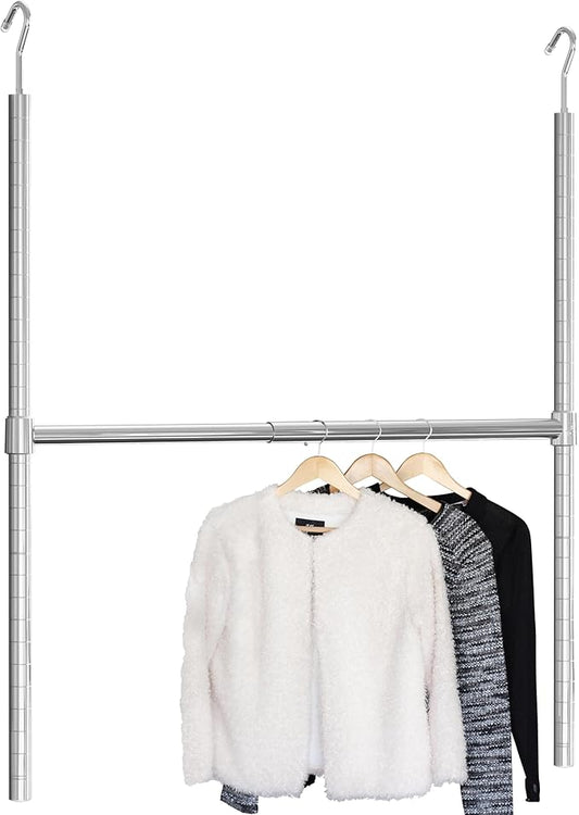 Deco Brothers Adjustable Hanging Closet Rod, Chrome