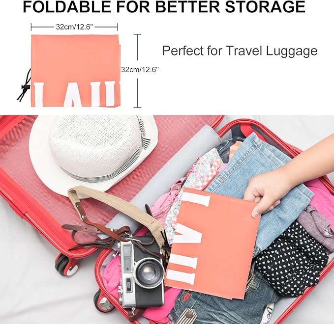 2 Pack XL Travel Laundry Bag, Machine Washable Dirty Clothes Organizer, Large Enough to Hold 4 Loads of Laundry, Easy Fit a Laundry Hamper or Basket (Light Pink + Light Blue)