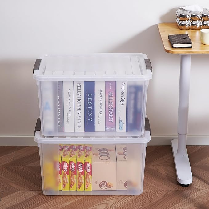 ITYLIFE CITYLIFE 6 Packs 69 QT Plastic Storage Bins with Lids Large Stackable Storage Containers for Organizing Clear Storage Box for Garage, Closet, Kitchen