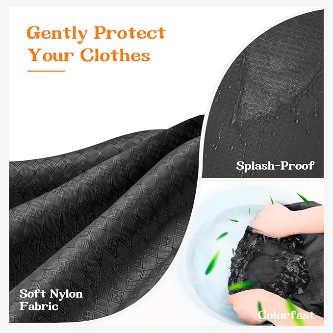 Heavy Duty Laundry Bag, Washable Nylon, Splash-Resistant Dirty Clothes Storage Bag with Drawstring & Handles丨Lightweight, Foldable & Space-Saving for College Dorm, Camping, Trips, Suitcase, 50L