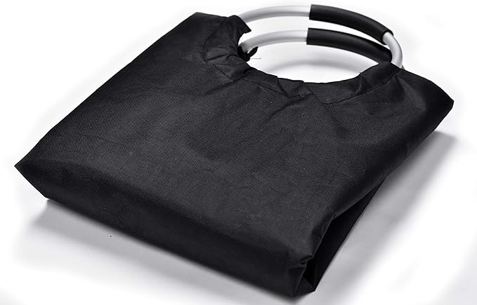 Handy Laundry Large Collapsible Laundry Basket Hamper – 60L Waterproof Oxford Fabric, Durable Foldable Clothes Hamper with Soft Grip Aluminum Handles for Dorm, Bedroom, Home, Black