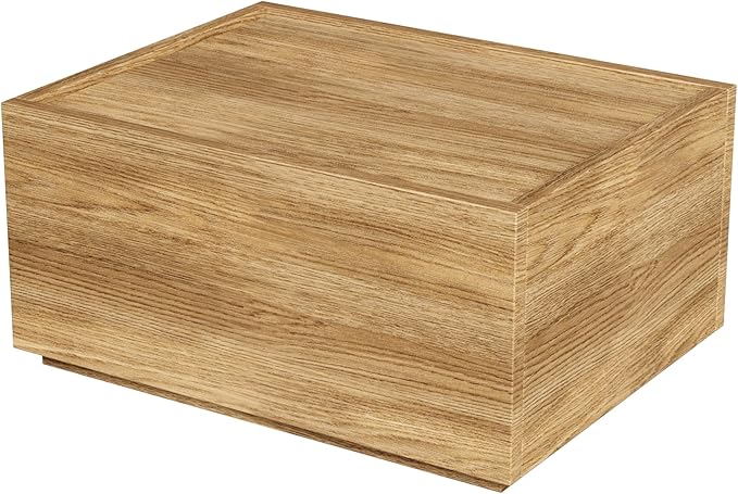 Svimi Modular Stackable Drawers, Modern Nightstand Modular Storage Bins - Storage Cabinet, Bedside Table, Sofa End Table for Living Room Hallway Entryway Oak Small Set 1