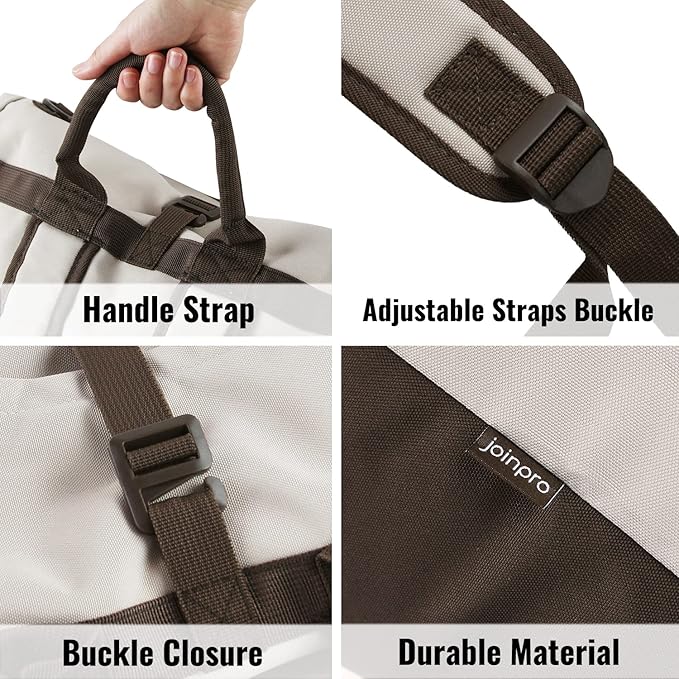 Laundry Backpack Bag 125L Extra Large, Heavy Duty for College Dorm & Apartment, Durable Thick Material Laundry Hamper with Padded Straps for Easy Carry, 3 Pockets for Travel & Laundromat (Khaki)