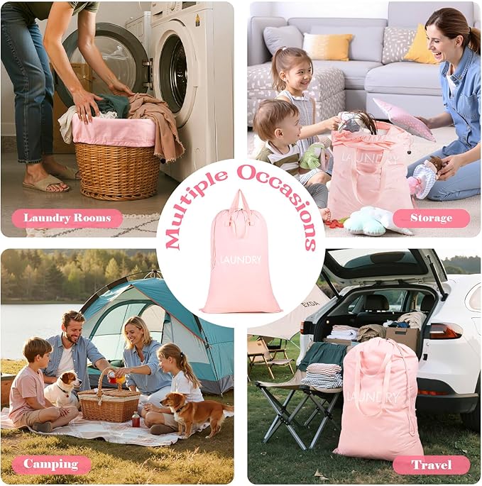 MissBoy 120L Heavy Duty Nylon Laundry Bag with Shoulder Handles, Tear-Resistant & Splash-Proof Dirty Clothes Storage Pouch for College Dorms, Laundromat & Beach Travel, Foldable & Washable