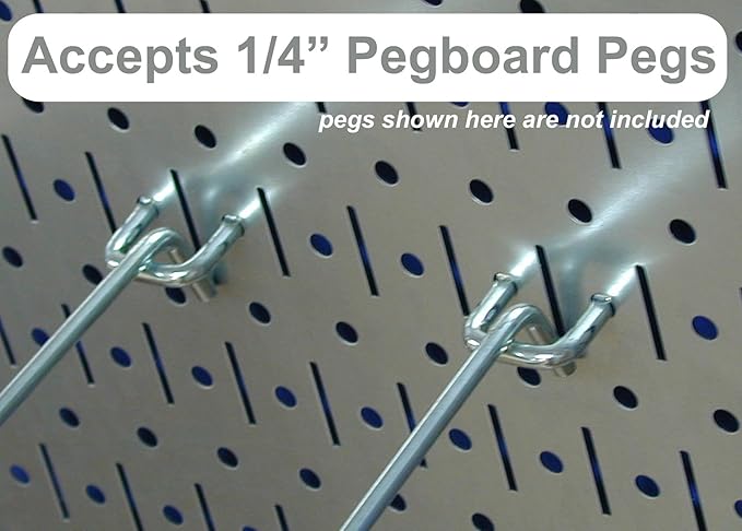 Wall Control Modular Pegboard Tool Organizer System - Wall-Mounted Metal Peg Board Tool Storage Unit for Wall Storage Tiling (Blue Pegboard)