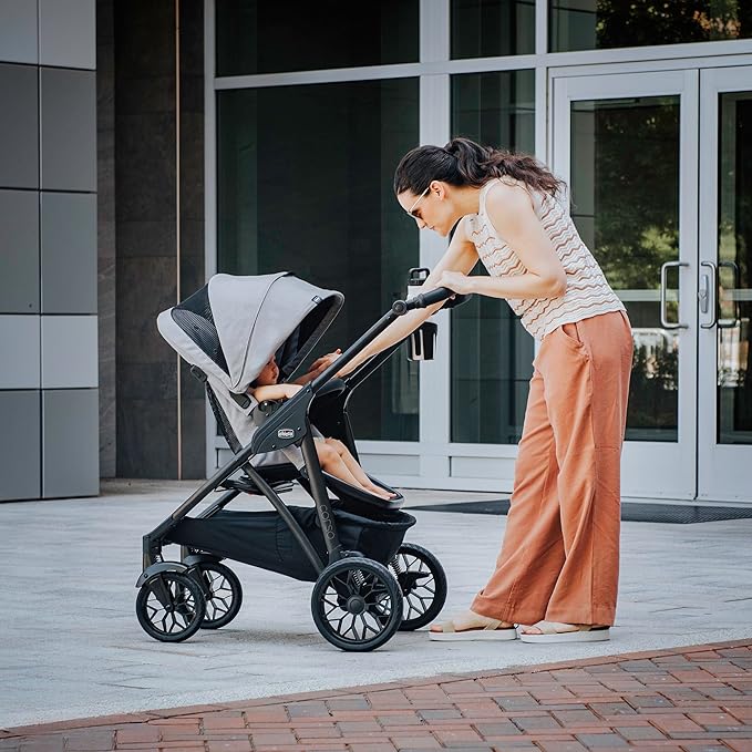 Chicco Corso LE ClearTex Modular Travel System, Corso LE Modular Stroller with KeyFit Max ClearTex Infant Car Seat and Base, Canyon/Grey