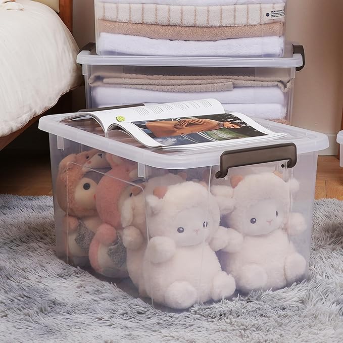 ITYLIFE CITYLIFE 6 Packs 69 QT Plastic Storage Bins with Lids Large Stackable Storage Containers for Organizing Clear Storage Box for Garage, Closet, Kitchen