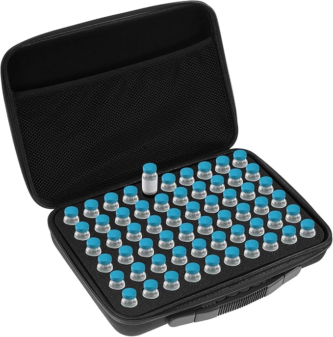 Teenyyou 60 Slots Insulin Peptide Fridge Carrying Case Vial Holder Storage Protector Bag, Fits Standard 10ml Vials, Insulin Cooler Travel Kits Case Organizer Diabetes Protector(Black)
